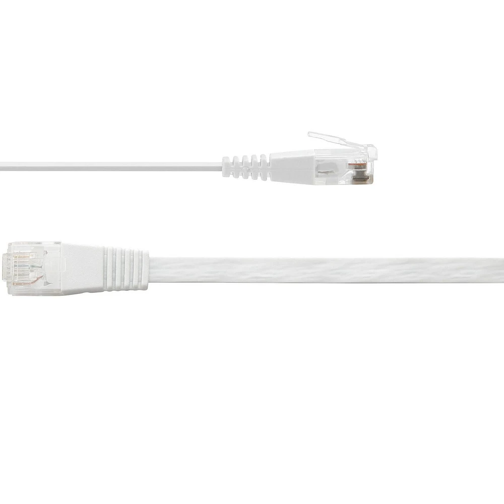 blackweb 50 FT Flat Cat6 Cable (White)