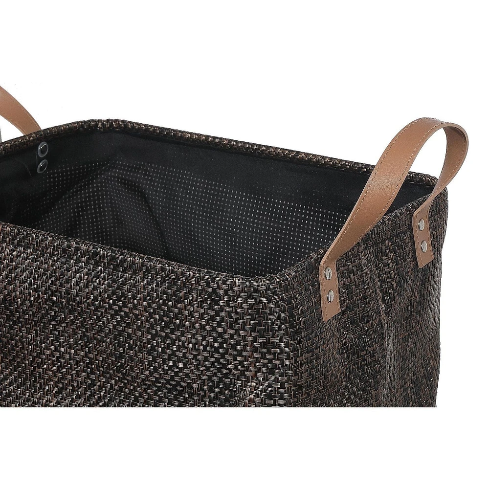 Rect. Textilene Storage Basket With Handles (Chocolate)
