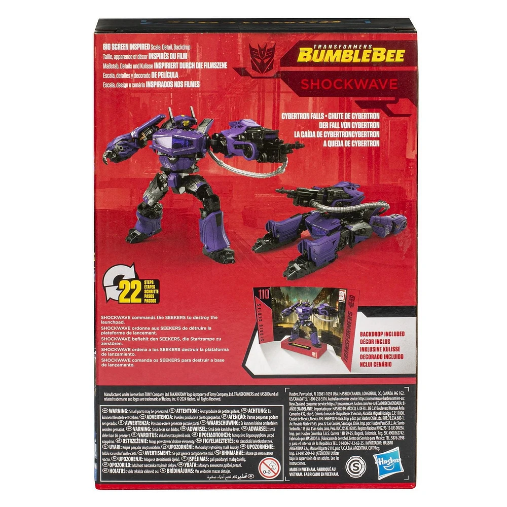 Transformers Studio Series, figurine 110 Shockwave classe Voyageur de 16,5 cm, Transformers : Bumblebee, dès 8 ans