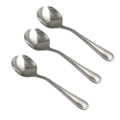 Cuillère à soupe 3 pièces en acier inoxydable Mainstays Fleetline, argent Cuillères à soupe MS Fleetline