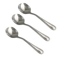 Mainstays Fleetline 3 Piece Stainless Steel Soup Spoon , Silver, MS Fleetline Soup Spoons
