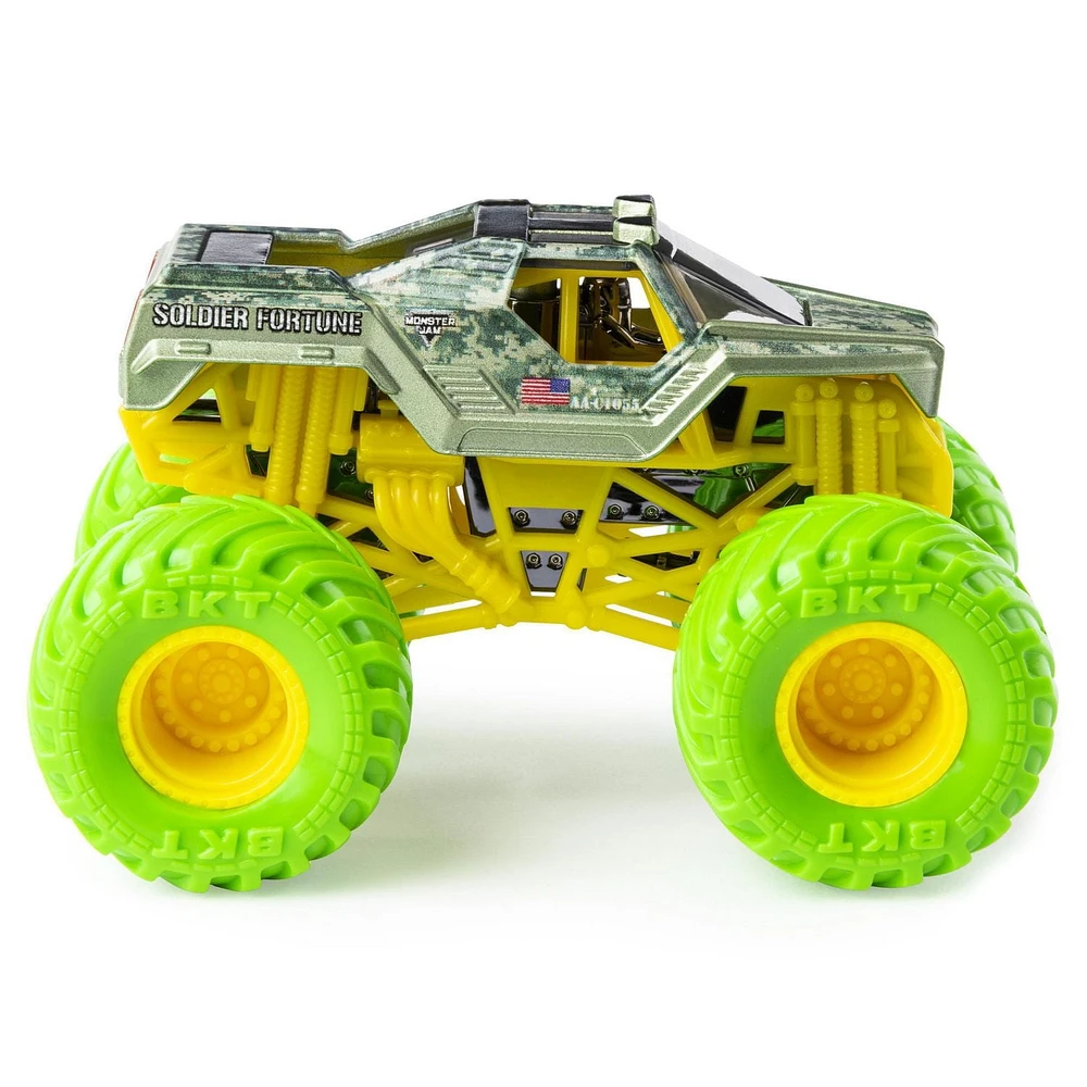 Monster Jam, Official Soldier Fortune Monster Truck, Die-Cast Vehicle, Nitro Neon Series, 1:64 Scale