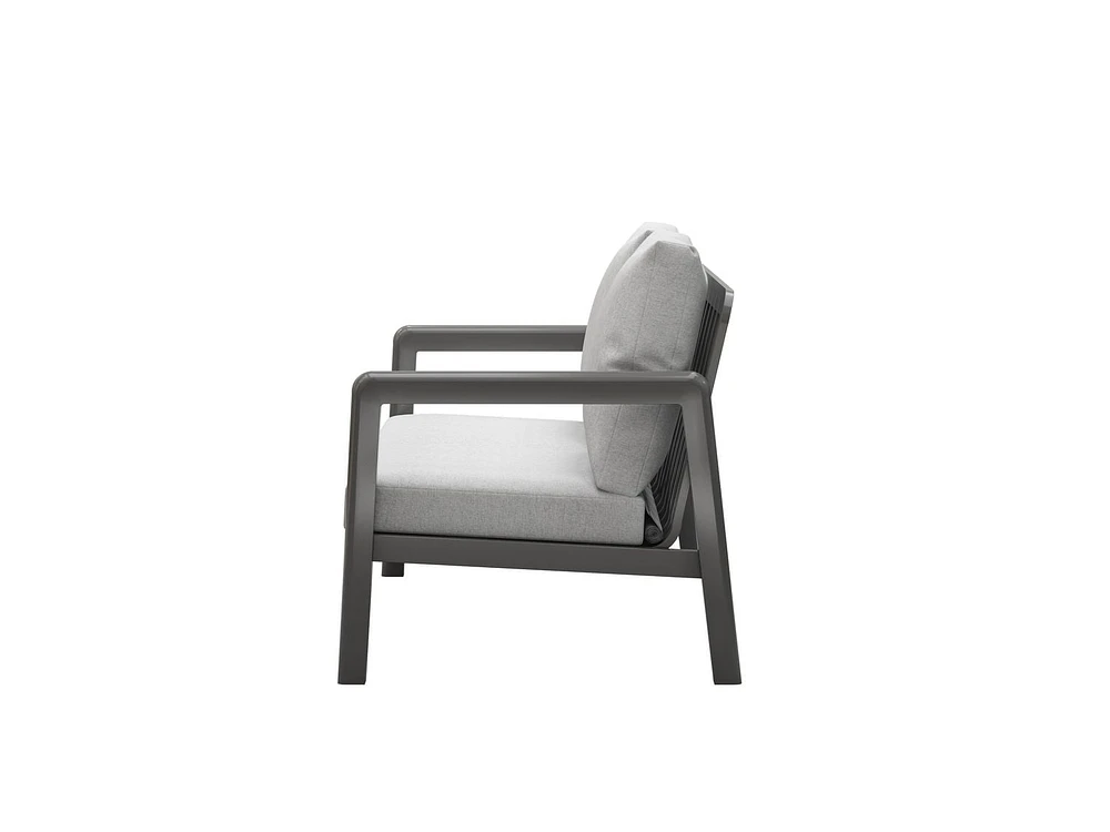 Ensemble Sectionnel de Patio en Aluminium Boston, Gris