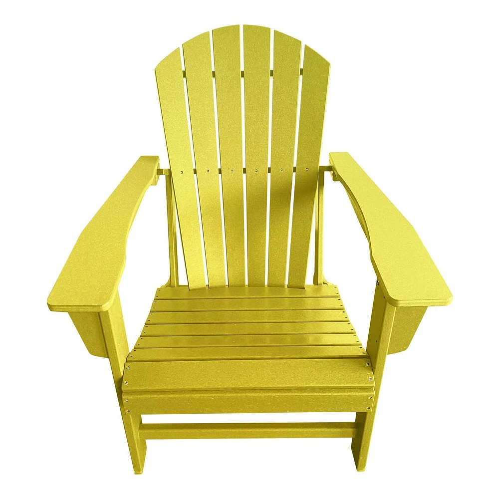 Traditional Poly Wood Adirondack Chair in Yellow