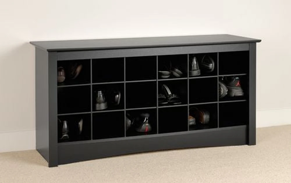 Banc à compartiments pour chaussures