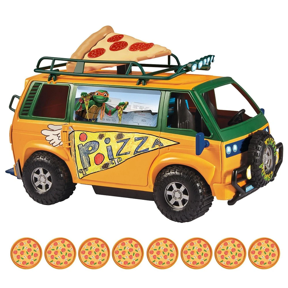 Teenage Mutant Ninja Turtles : Van de livraison de pizza et de feu Mutant Mayhem Véhicule figurine TMNT