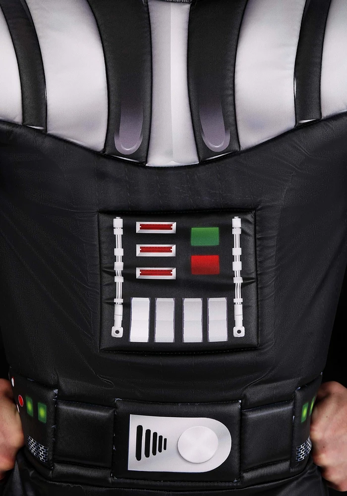 STAR WARS DARTH VADER QUALUX COSTUME (ADULT) - Qualux Jumpsuit with Detachable Cape and 3D Half Mask 