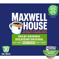 Maxwell House Decaffeinated Coffee Certified Compostable K-Cup® Coffee Pods, 30 Pods, 292g