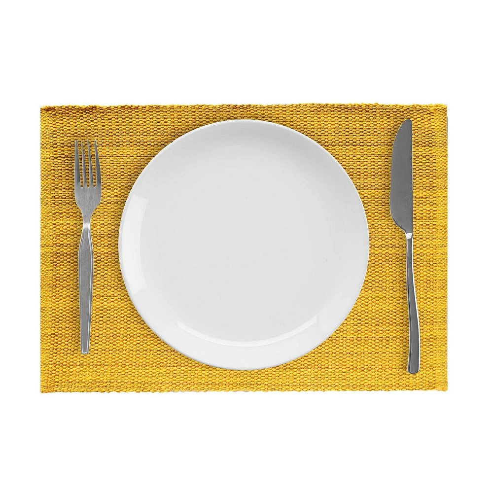 Set de 4 sets de table en coton classiques décontractés Fabstyles, lavables en machine, parfaits pour la cuisine et la table à manger ou les tables d'extérieur