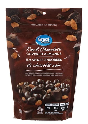 Great Value Dark Chocolate Almonds, 340 g