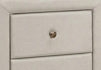 Monarch Specialties Bedroom Accent, Nightstand, End, Side, Lamp, Storage Drawer, Bedroom, Upholstered, Linen Look, Beige, Transitional