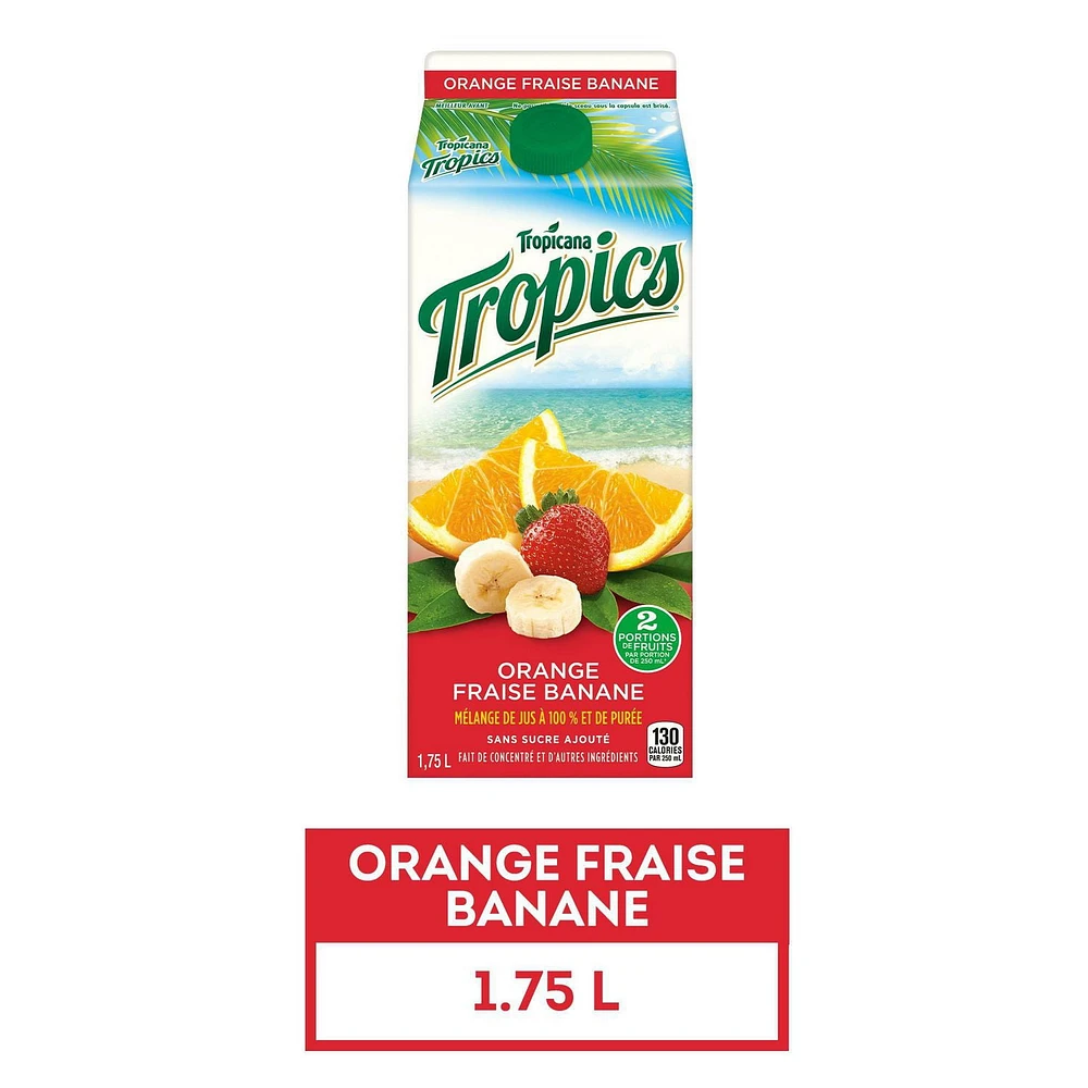 Tropicana Tropics Orange Strawberry Banana, 1.75L, 1.75L