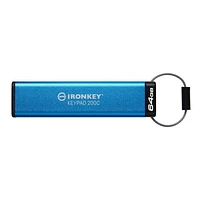 Kingston Ironkey Keypad 200 Clé USB cryptée USB-C 64 Go | Indépendant du système d'exploitation | FIPS 140-3 niveau 3 | XTS-AES 256 bits | Protection BadUSB et Brute Force | Option multi-broches | IKK