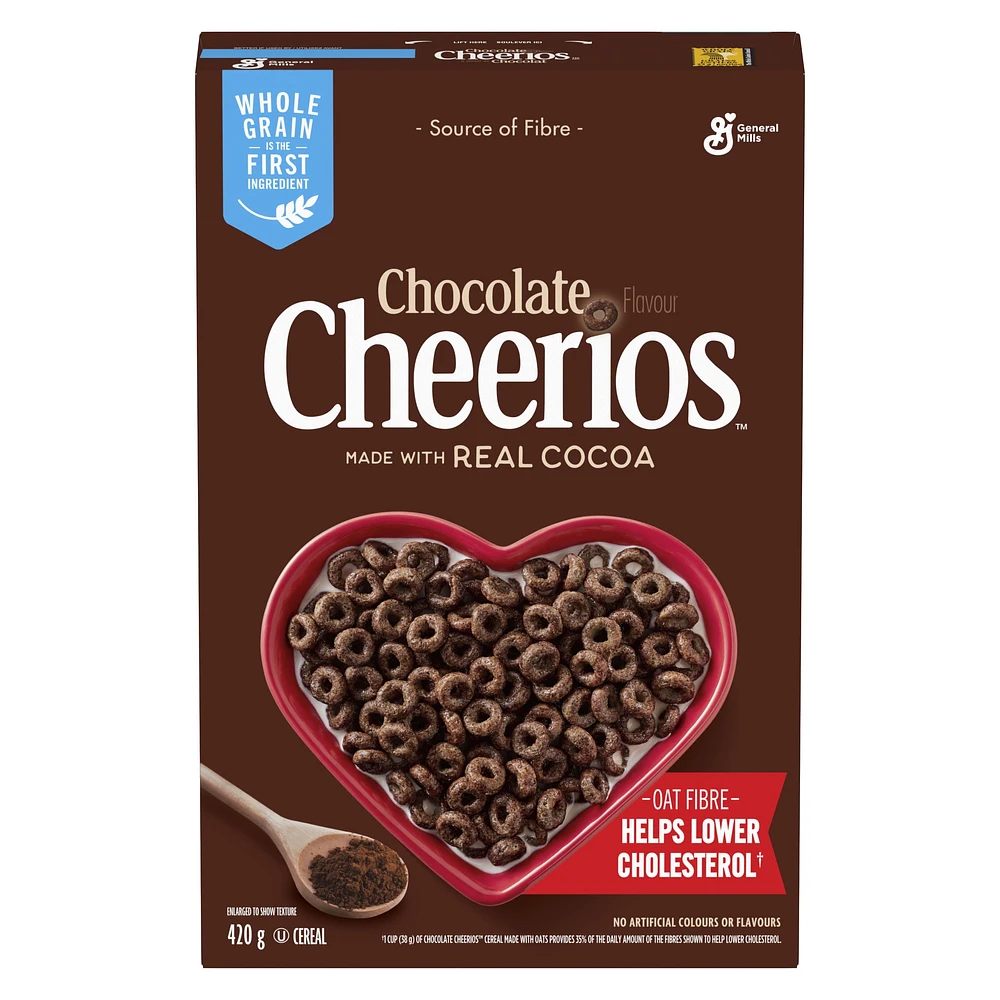 Chocolate Cheerios Breakfast Cereal, Whole Grains, 420 g, 420 g