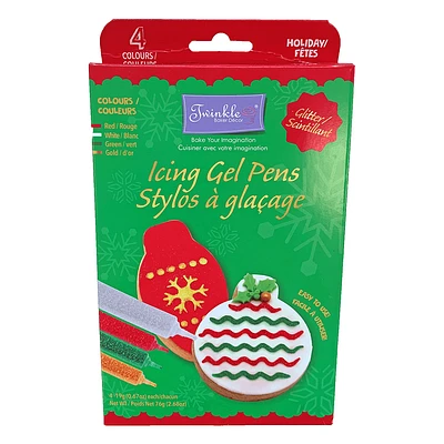 TWINKLE GLITTER ICING GEL KIT - 4 PACK, TWINKLE GLITTER ICING GEL KT