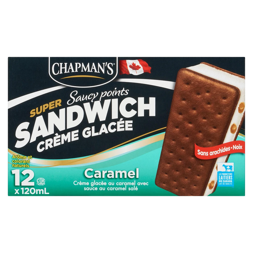 Chapman's Caramel Saucy Spots Ice Cream Super Sandwich