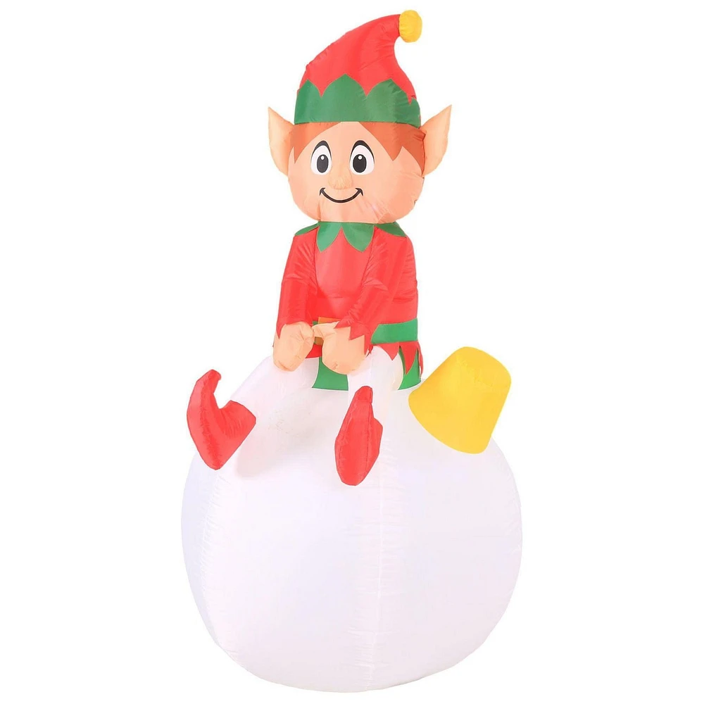 Occasions 5 Foot Inflatable Elf On Ornament with LED Lights