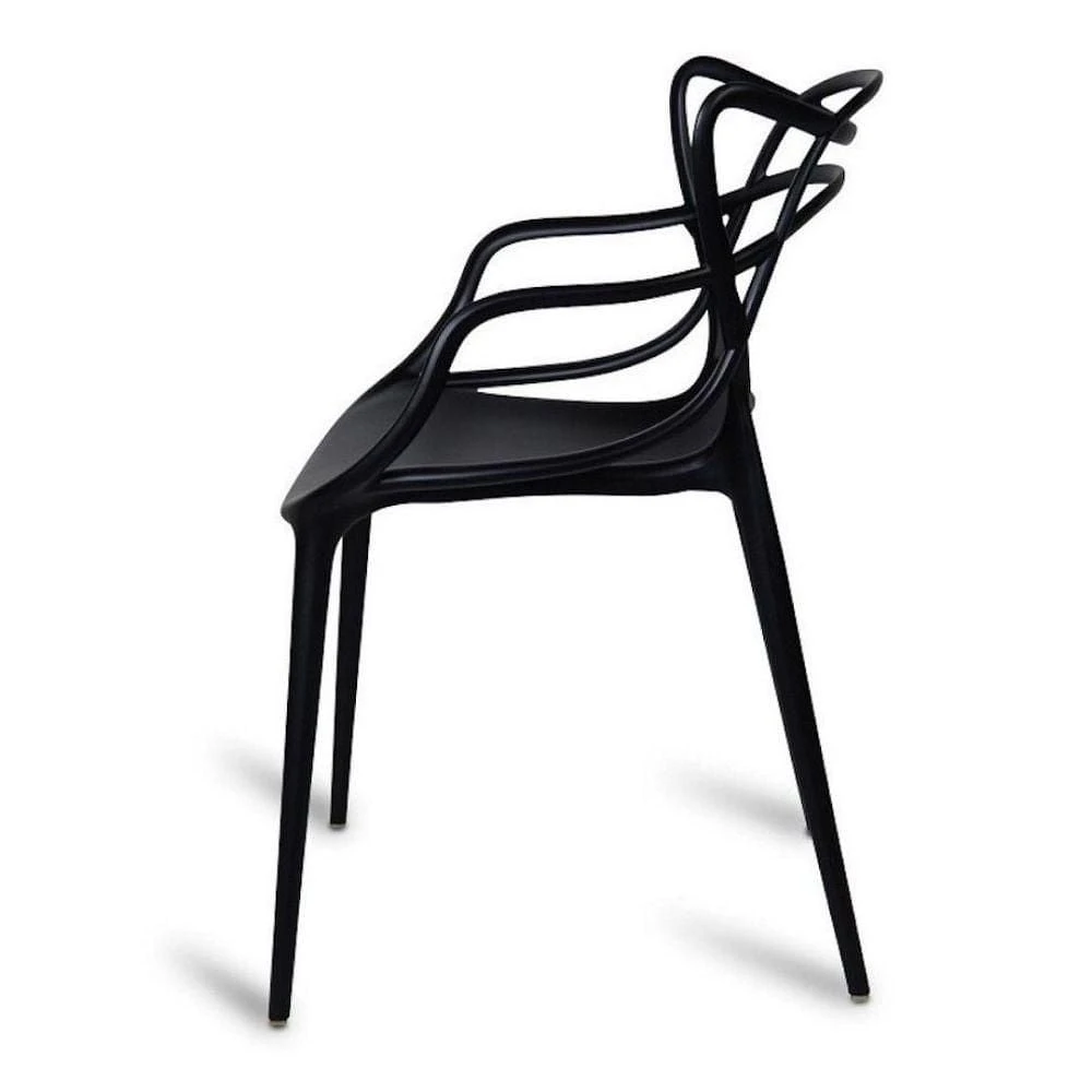 Chaise en plastique de style maître moderne du milieu du siècle, chaise d'intérieur et d'extérieur Chaise de patio Chaise de cuisine Hauteur d'assise de 18 pouces Chaise de restaurant Chaise empilable