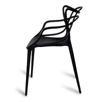 Chaise en plastique de style maître moderne du milieu du siècle, chaise d'intérieur et d'extérieur Chaise de patio Chaise de cuisine Hauteur d'assise de 18 pouces Chaise de restaurant Chaise empilable