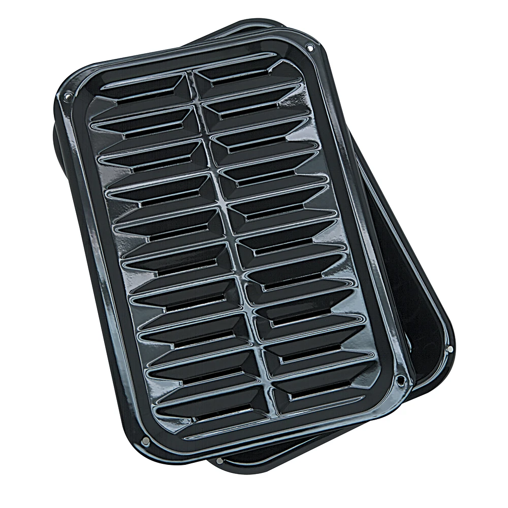 Range Kleen BP106X 2 Piece Air Fry Bake and Broil Pan Junior size Black Porcelain