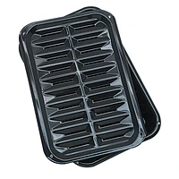 Range Kleen BP106X 2 Piece Air Fry Bake and Broil Pan Junior size Black Porcelain