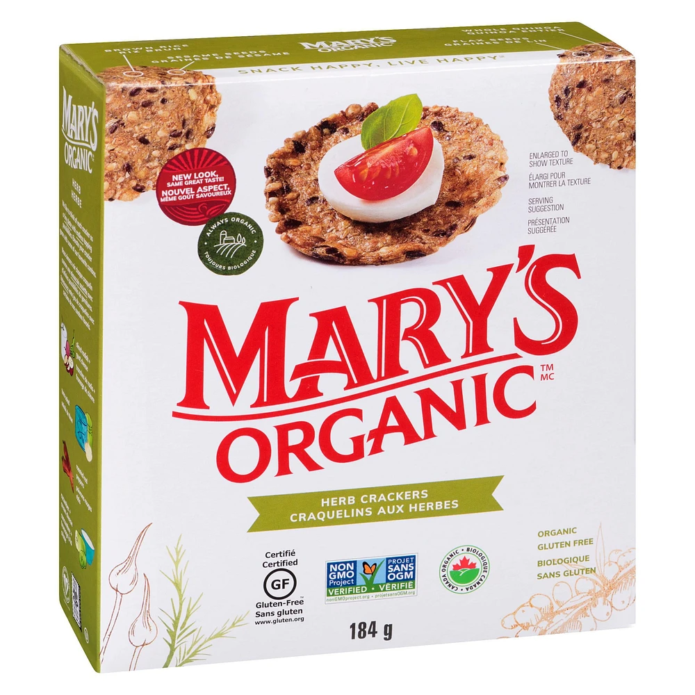 Mary's Gluten Free Herb Organic Crackers, 184GR