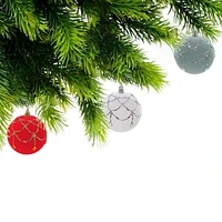 Christmas 8Cm Ornements Gouttes De Paillettes - Ensemble De 12