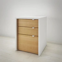 Ensemble de bureau 3 pièces Chrono, Érable Naturel et Blanc