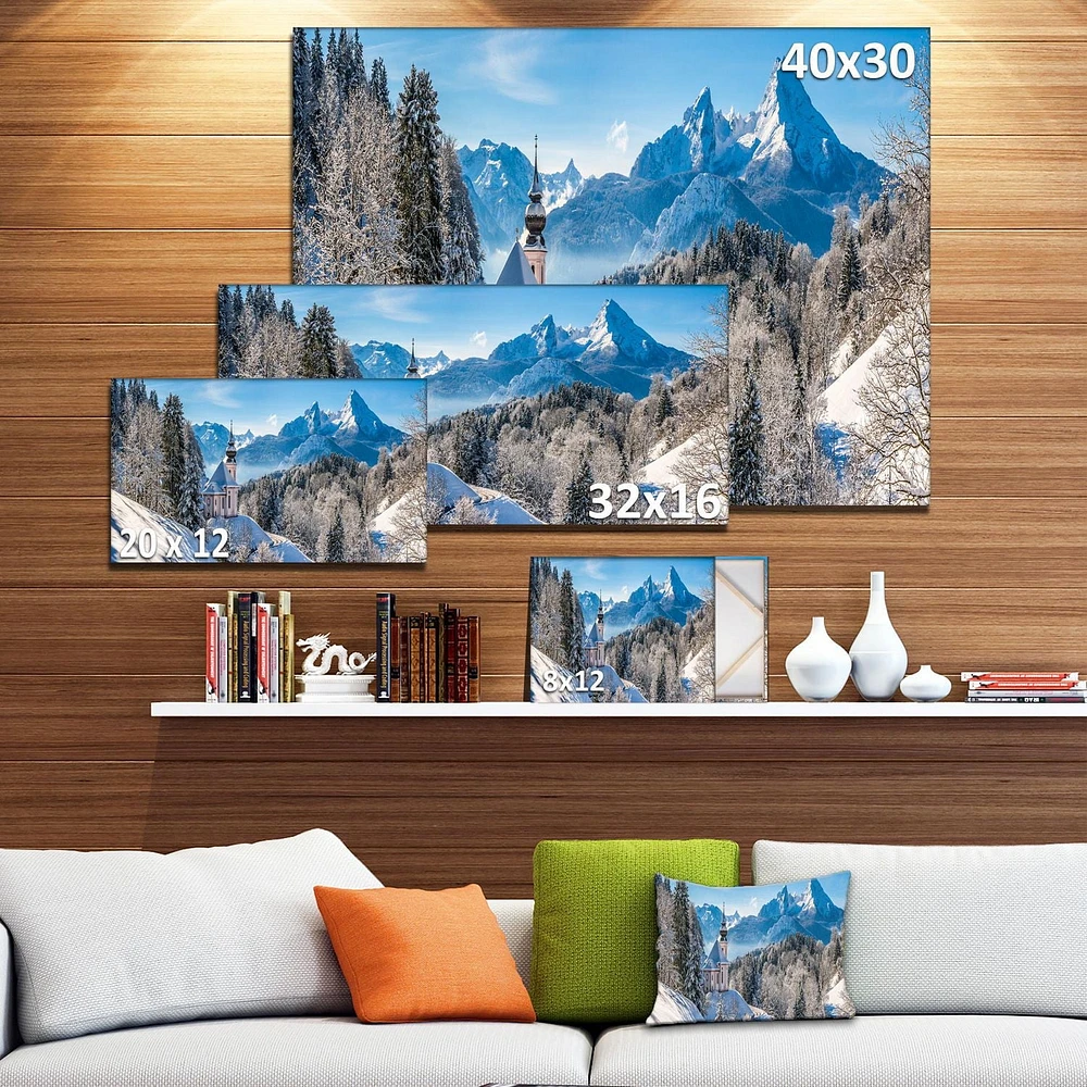 Designart L'hiver dans les Alpes bavaroises Art mural sur toile