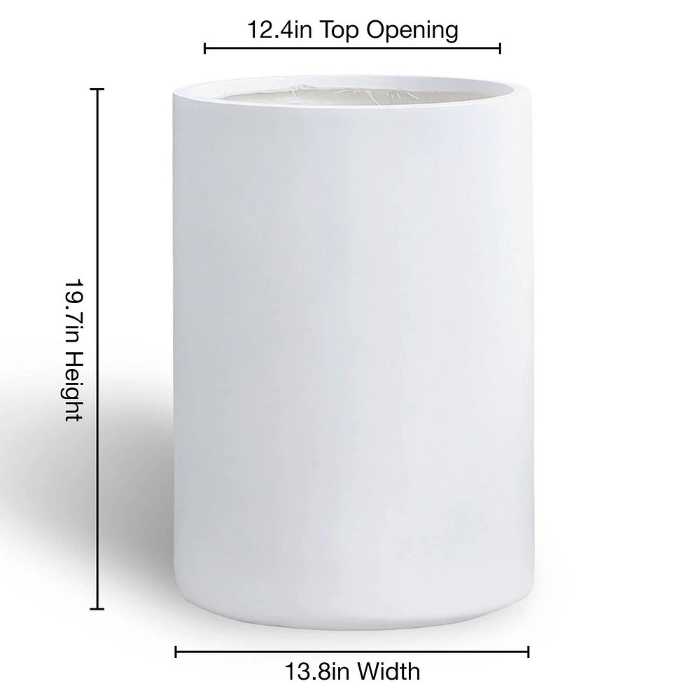 Barron White Large Planter, 19.7"