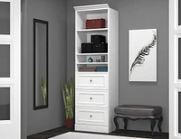 Bestar Versatile 25W Closet Organizer with Drawers in white