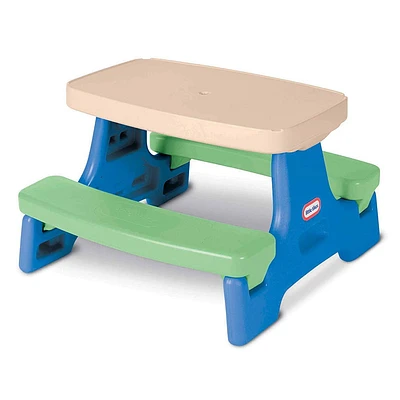 Little Tikes Easy Store Jr. Portable Plastic Play Picnic Table, Multi Color