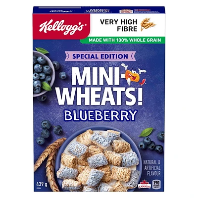 Kellogg's Mini-Wheats Cereal, Blueberry Flavour 439 g, Special Edition