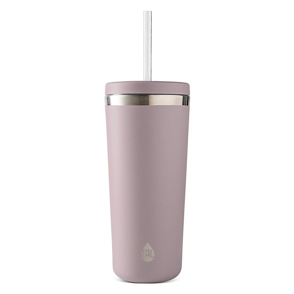 TAL Stainless Steel Ranger Tumbler with Straw 24oz, Mauve, water bottle