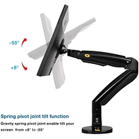 North Bayou 22"-35" Gas Strut Monitor Desktop Mount with USB Port - F100A