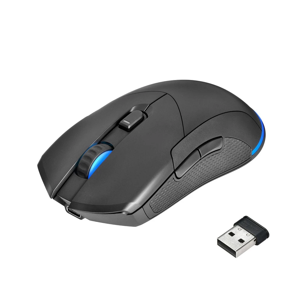 Souris de jeu sans fil rechargeable avec taux de scrutation de 1000 Hz de onn. 70 heures de jeu, ambidextre