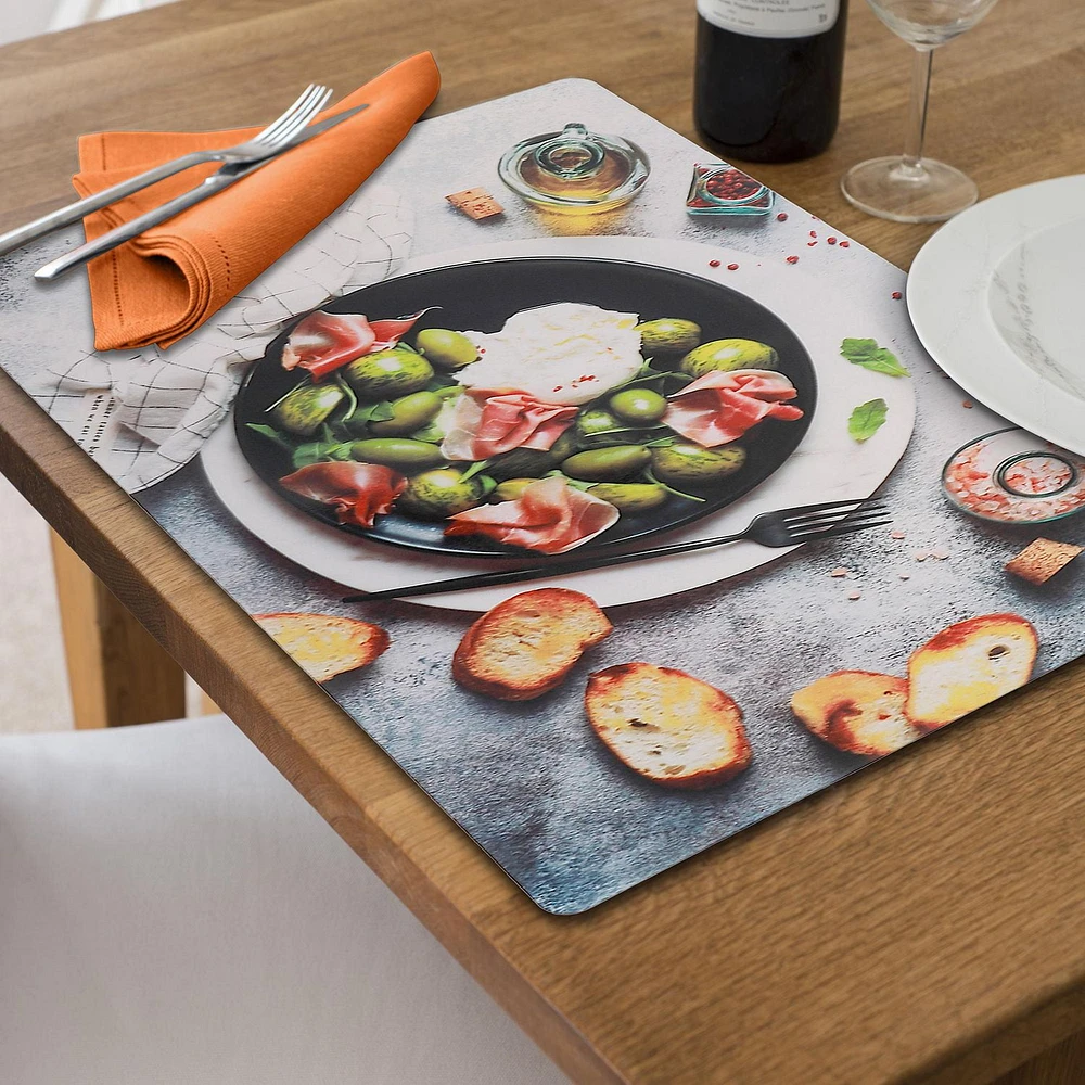 Set De Table En Plastique Assiette Fromage & Olive - Lot De 12
