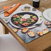 Set De Table En Plastique Assiette Fromage & Olive - Lot De 12