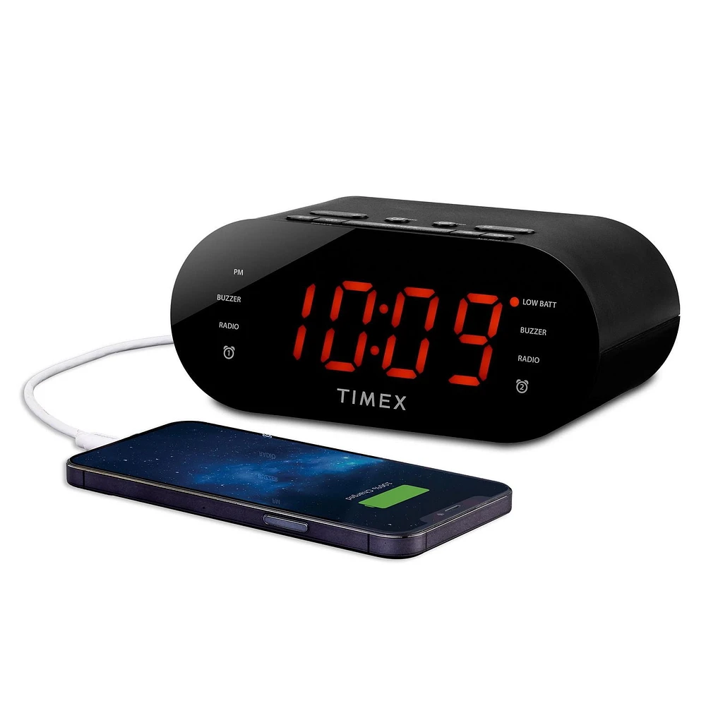 FM Dual Alarm Clock Radio with USB Charging, FM Dual Alarm Clock Radio