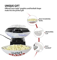 Coors Light Machine à pop-corn à air chaud et bol de service de football, appareil amusant pour les fêtes et les jours de match