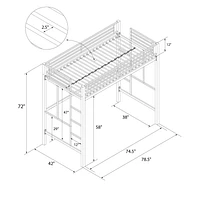 Lit Mezzanine en Métal Brittain Your Zone, Argent