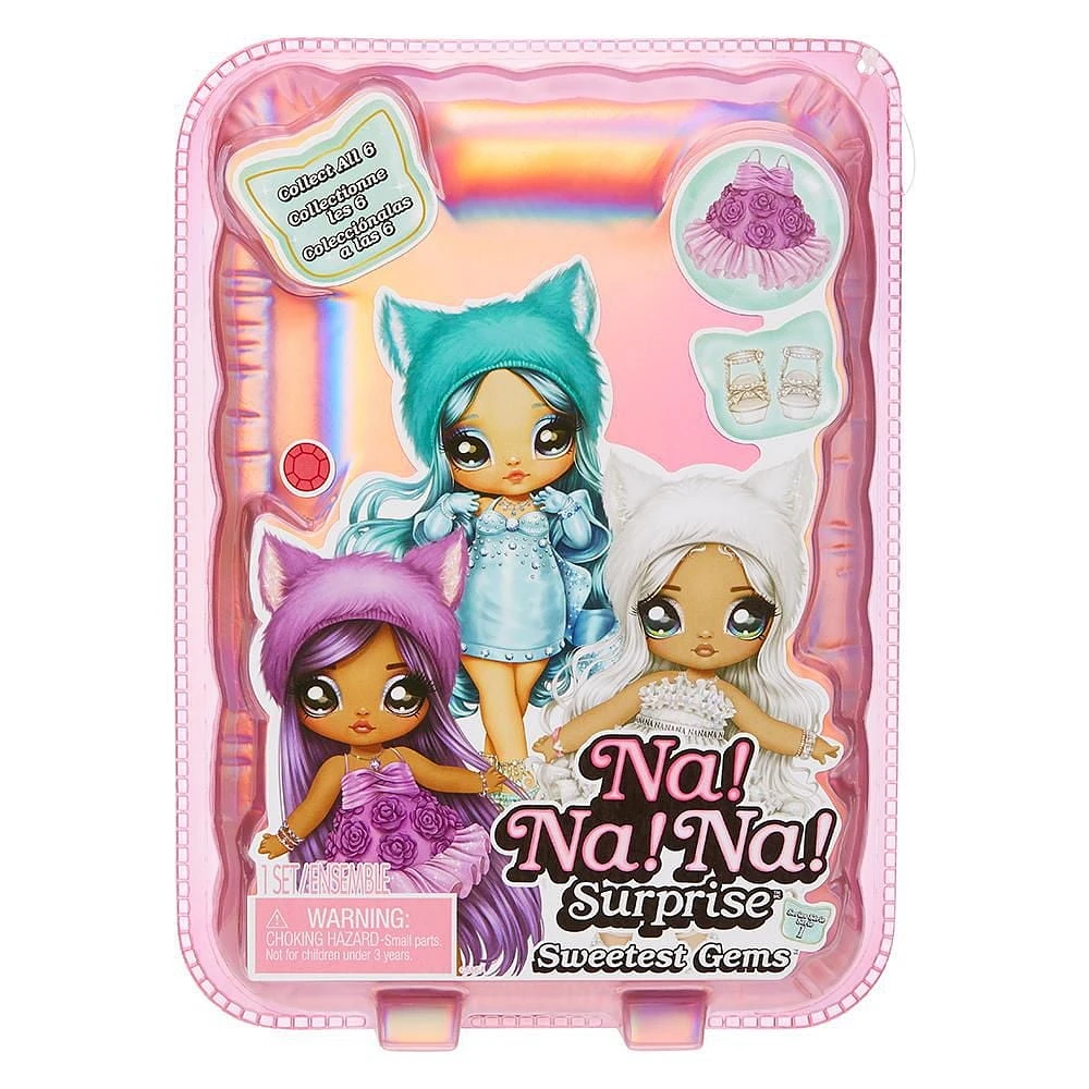 Poupée-mannequin Na Na Na Surprise Sweetest GemsMC, Ruby Frost, de 7,5 po (19 cm)