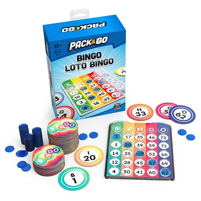 Pack & Go Bingo Game from Spin Master Games Outdoor Games Kids Games Yard Games Portable Rainbow Bingo Chips Games for Adults and Kids Ages 8 and up
