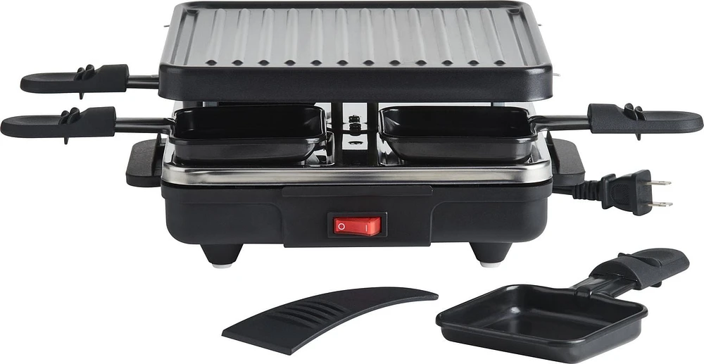 Trudeau Festivo Party Grill Set, Electric raclette with 4 non-stick pans