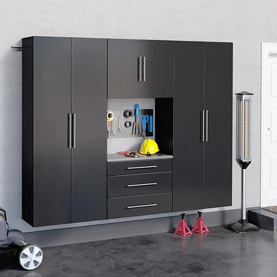 Prepac HangUps 90" Storage Cabinet Set G - 4 pc - Black