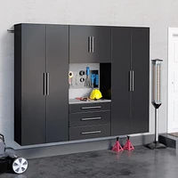 Prepac HangUps 90" Storage Cabinet Set G - 4 pc - Black