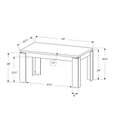 Monarch Specialties Dining Table, 60" Rectangular, Kitchen, Dining Room, Laminate, Beige, Contemporary, Modern