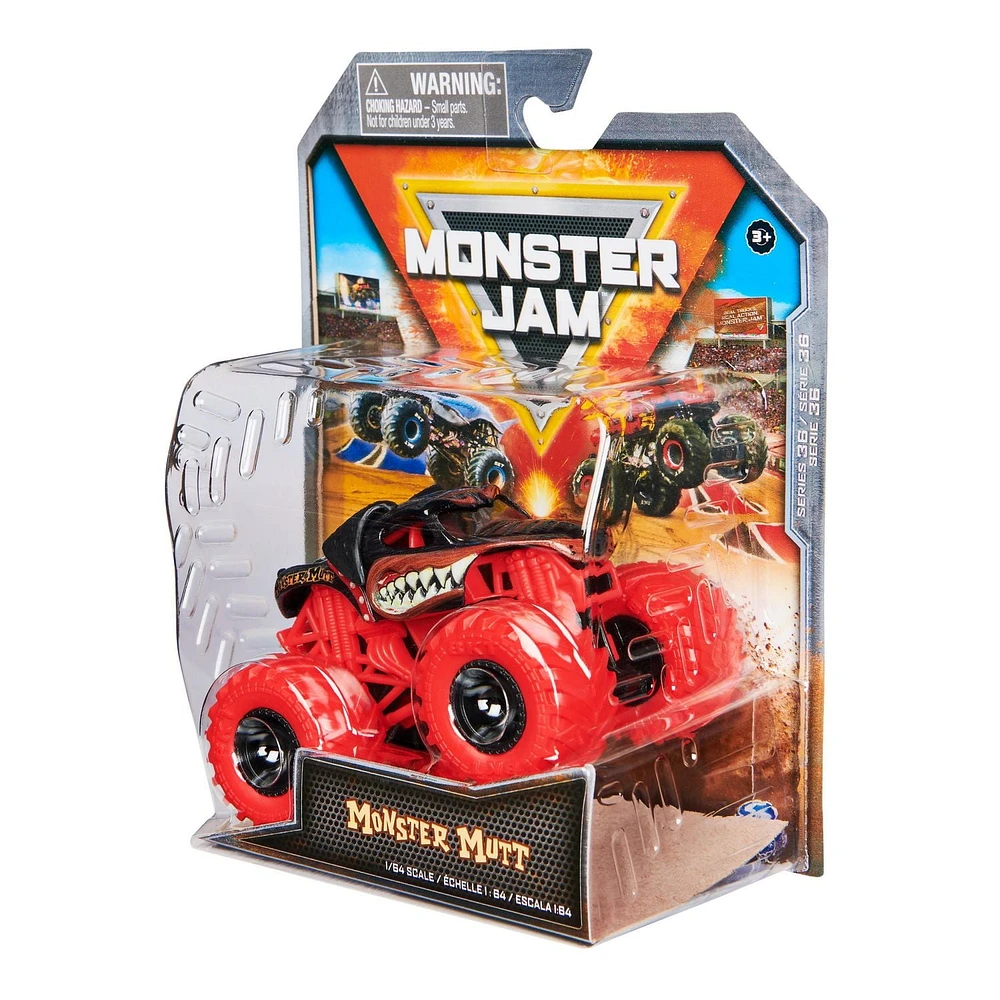 Monster Jam, Monster truck Monster Mutt Rottweiler officiel, véhicule en métal moulé, échelle 1:64, jouets pour garçons à partir de 3 ans