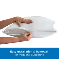 AllerEase Maximum Allergy Protection Zippered Breathable Pillow Protector, Zippered pillow protector