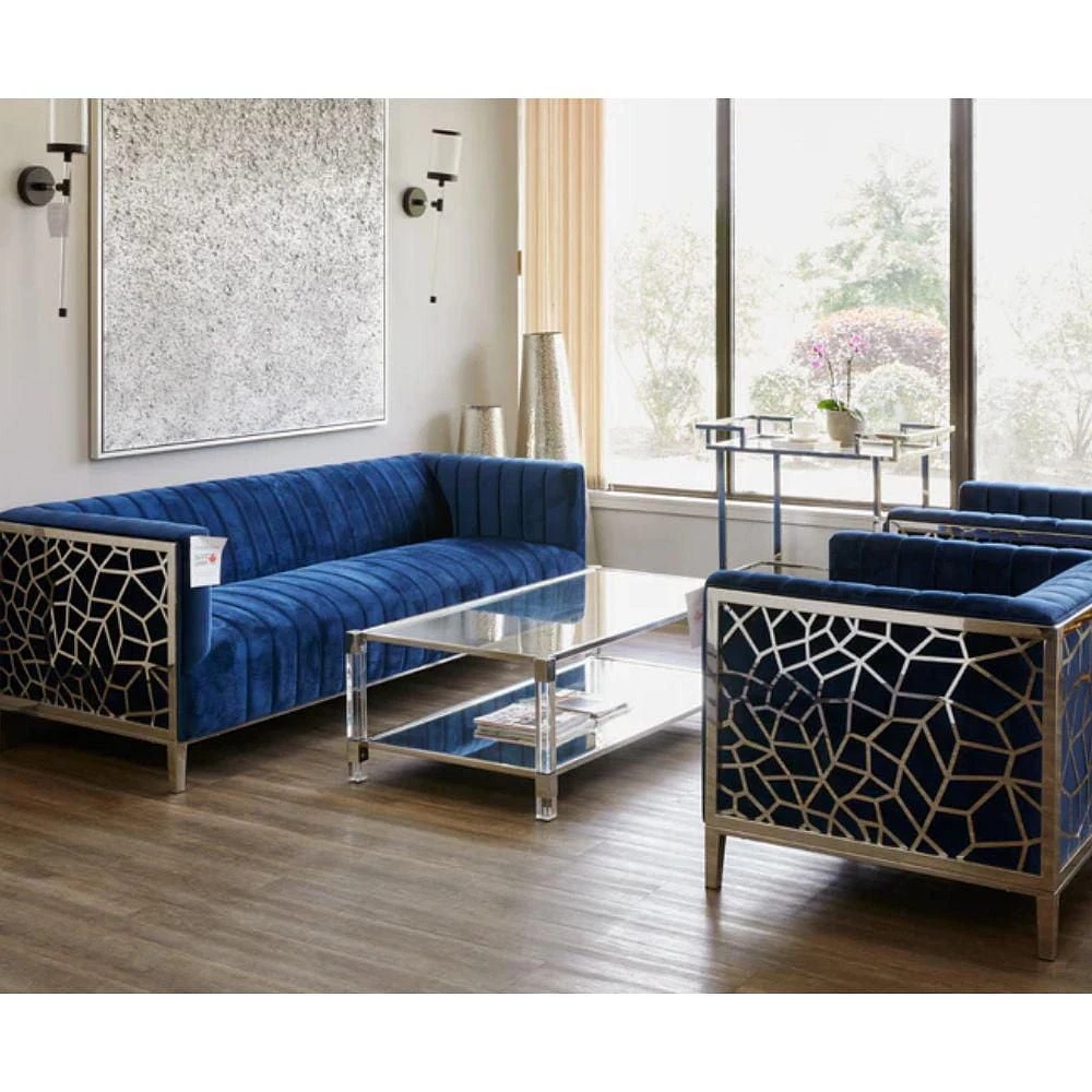 TABLE BASSE NERO COULEUR ARGENT